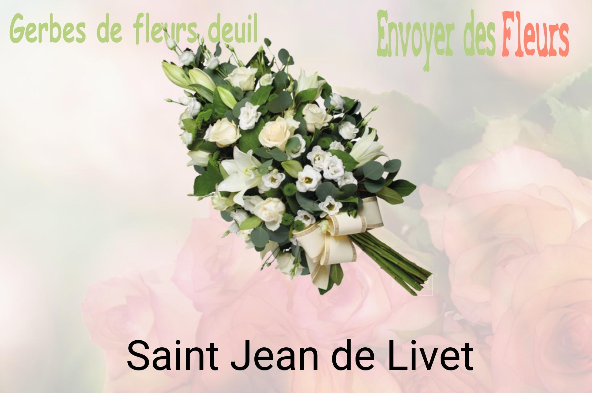 Gerbe de fleurs de deuil livrée à Saint-Jean-de-Livet